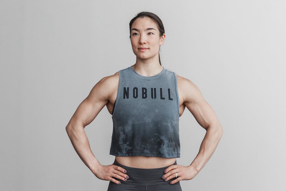 Débardeurs NOBULL Femme Bleu Clair Dip-Dye - NOBULL Muscle,France (2074-BNIRE)